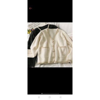 小香風水貂毛外套 口袋外套 小香風 v領