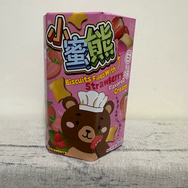 「奈奈零食雜貨店」泰國 Mr.Mee Teddy 爆漿小蜜熊餅乾 草莓 22g 效期20240119