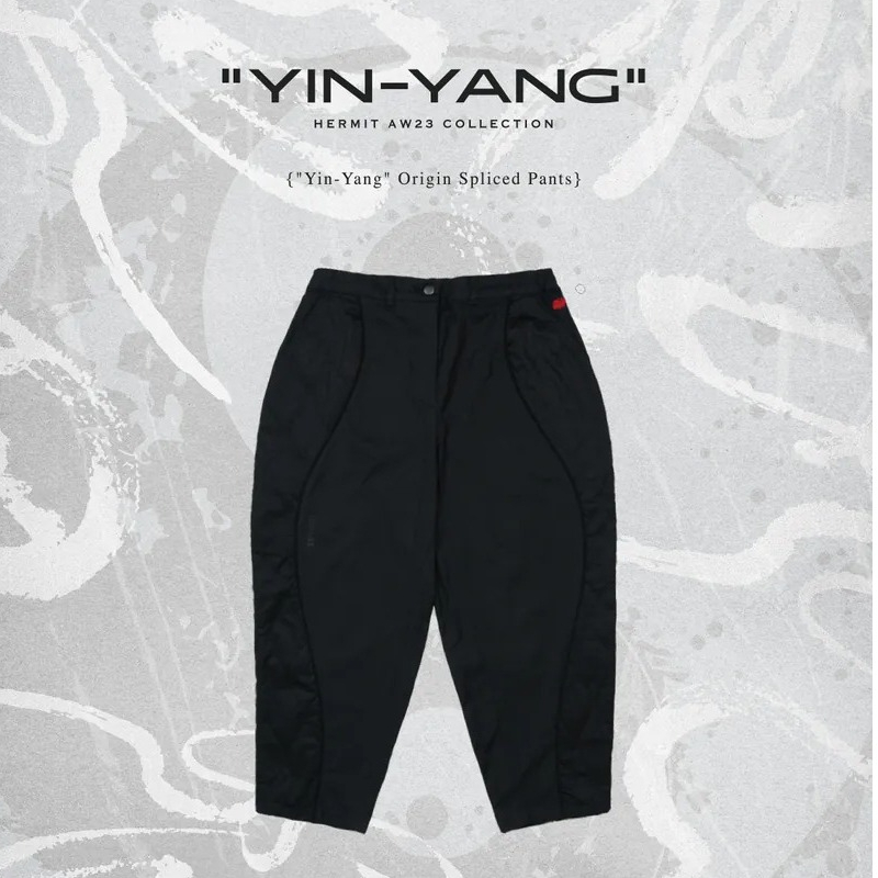 Hermit "Yin-Yang" Origin Spliced Pants【Black】