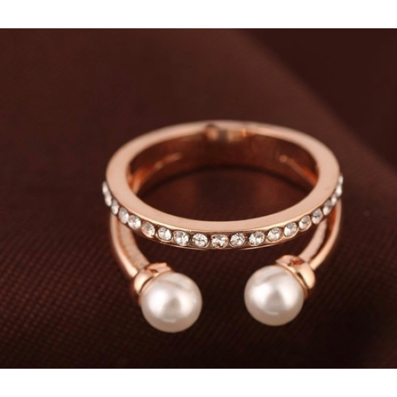 Vita Fede Vita Fede Ultra Mini Ring 珍珠 / 細版單層水鑽 戒指