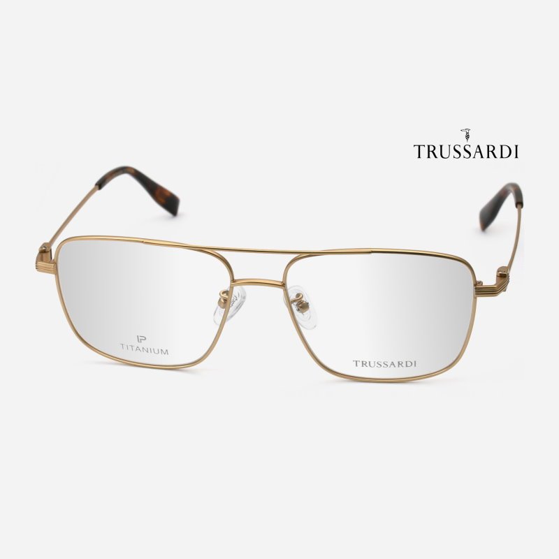 Trussardi VTR425F 杜魯薩迪眼鏡｜經典飛行員款純鈦眼鏡 男生品牌眼鏡框【幸子眼鏡】