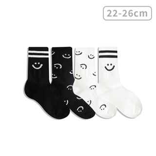 韓國微笑表情中筒襪【佳瑪】少女襪 3/4襪 韓國襪