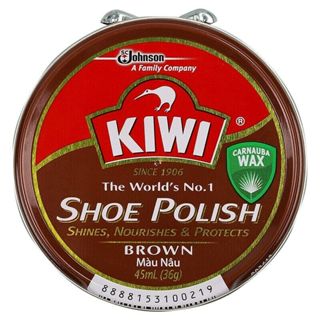 【KIWI 奇偉】巴西棕櫚蠟鞋油-咖啡色(45ml/36g)【兔雜tuzha】