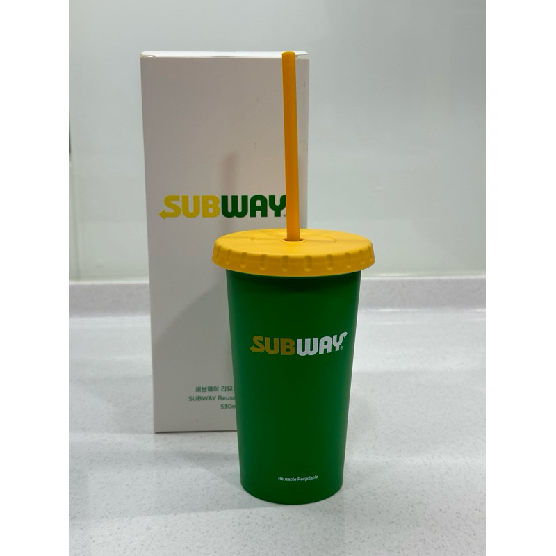 全新Subway環保杯（530ml)造型杯冷水杯含吸管