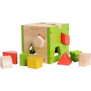 德國EverEarth環保系列 形狀分類盒 櫸木積木 Shape Sorter Box 創造性思維 無毒玩具