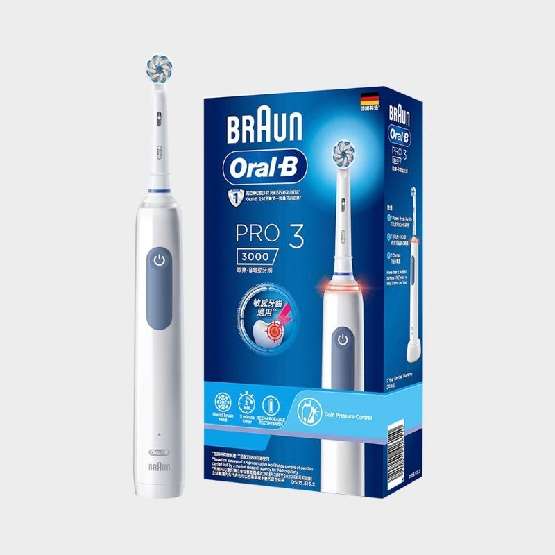 ＜全新商品當天出貨＞Oral-B PRO3 3D電動牙刷-經典藍 pro3000