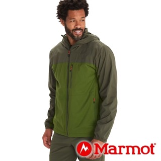 【Marmot】男防風軟殼保暖連帽外套『深綠』M12692