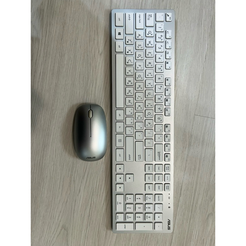 [二手]ASUS 原廠 W5000 輕薄無線鍵盤滑鼠組 (銀白色)
