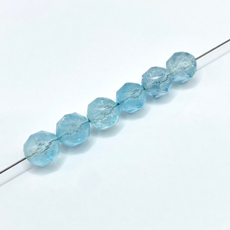 【億佳】瑞士藍 鑽切 托帕石 藍托帕 托帕 散珠 切面 DIY材料 天然水晶 串珠材料 半成品 水晶材料 水晶