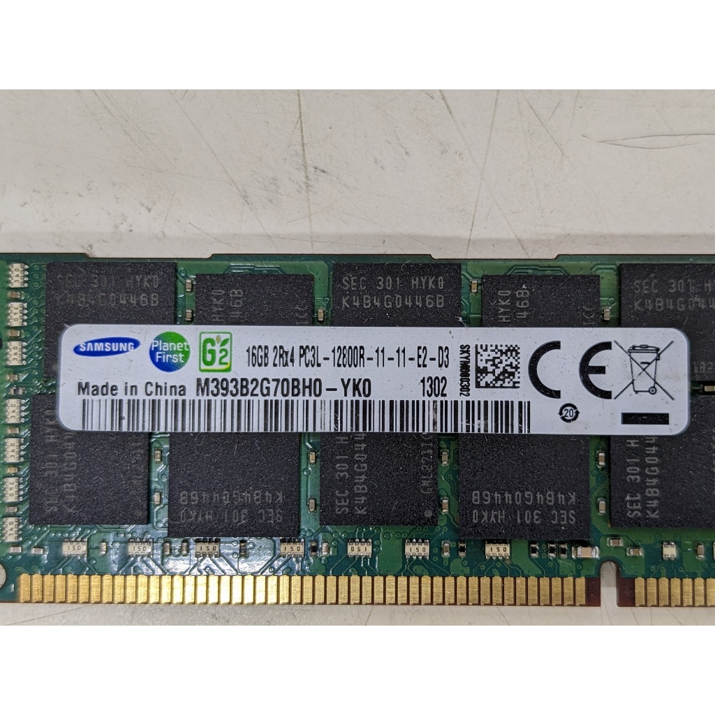 三星 DDR3 1600 12800R  單條16G ECC REG RAM 伺服器記憶體