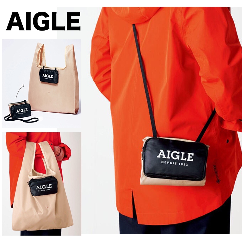 日本限定 AIGLE 潮牌 兩用包 側背包肩背包 小方包手機包 折疊收納袋購物袋 手提包手提袋托特包 雜誌附錄 日雜包