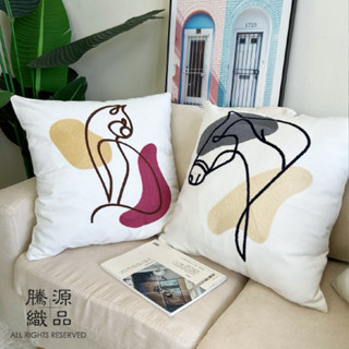 【騰源織品｜24hr出貨】抽象動物刺繡抱枕套 | 共5款 | 45x45