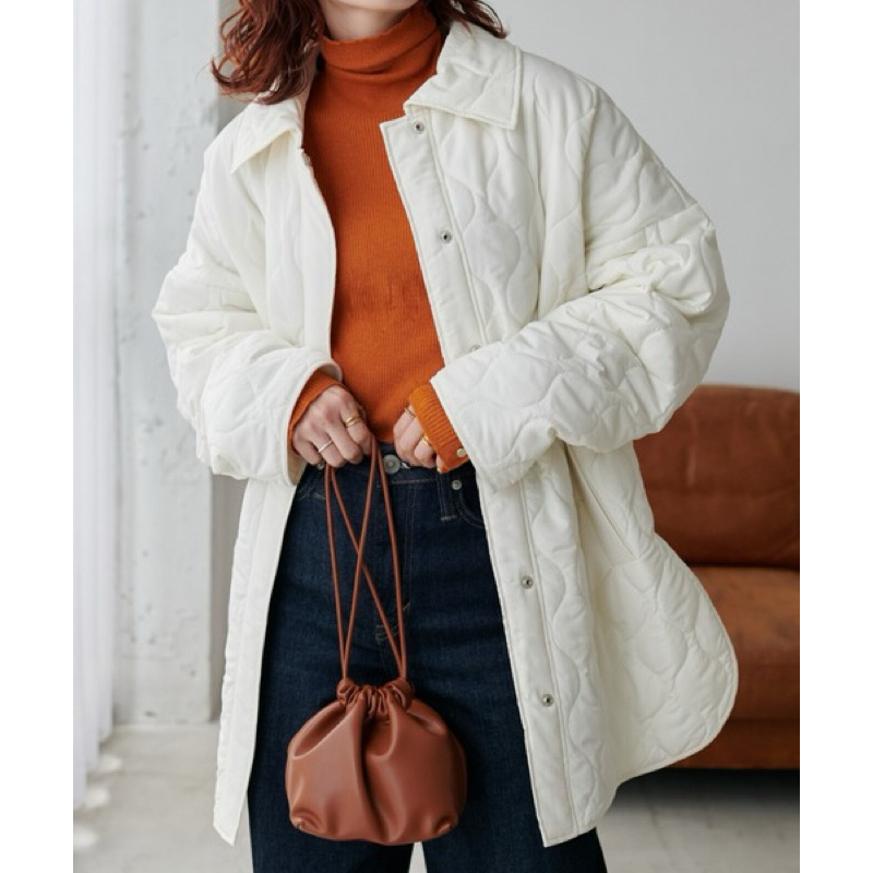 【預購】日系 Discoat 翻領衍縫外套 冬季夾克 寬鬆中長款外套 キルティングジャケット