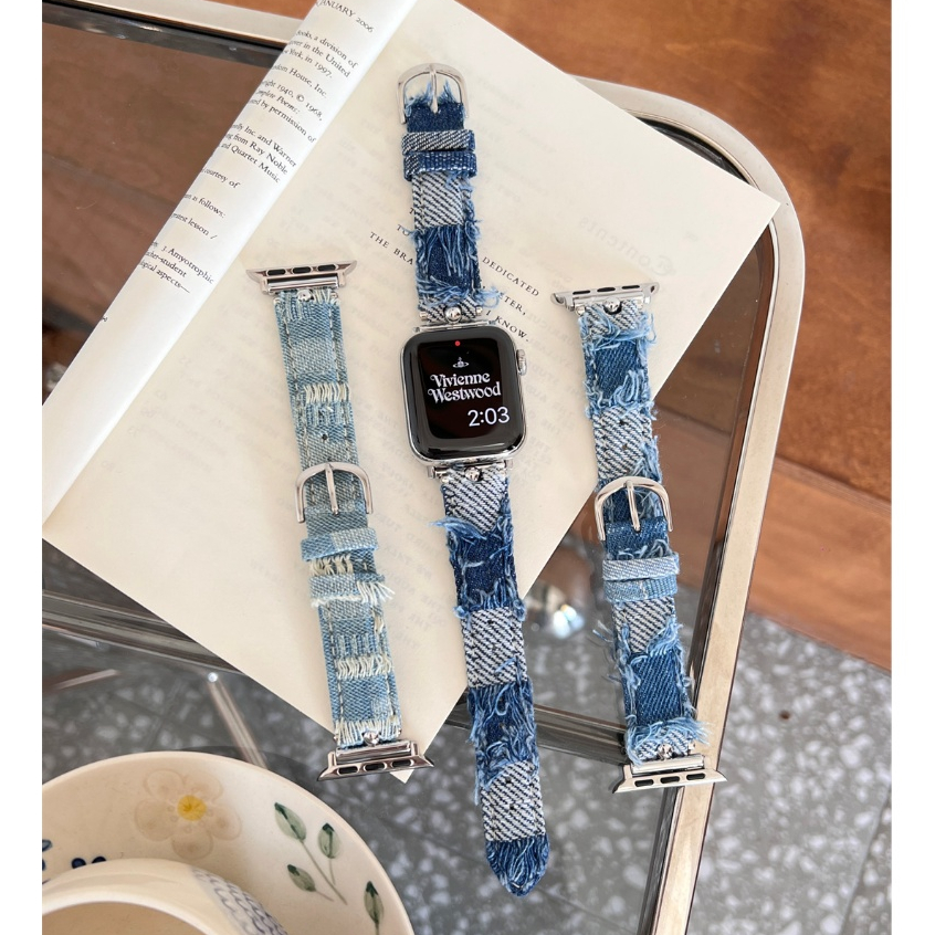 牛仔流蘇柔軟休閒百搭款 APPLE WATCH錶帶 蘋果手環錶帶 適用SE S9/8/7/6/5 iwatch全系列錶帶