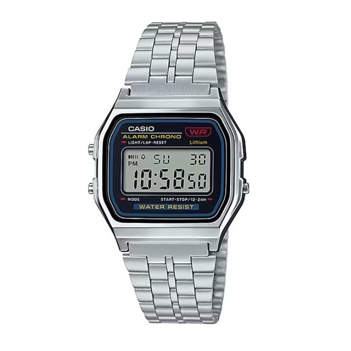 國隆手錶專賣店 CASIO A159WA-N1DF 復古風潮 電子錶 不鏽鋼錶帶 開放式錶扣 A159WA