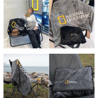國家地理 National Geographic Apparel | 法蘭絨 珊瑚絨 保暖收納毛毯 (黑) 全新