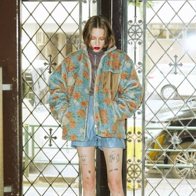 Jouetie 藍玫瑰毛外套 日牌二手衣 冬季服飾 雙面可穿 毛夾克