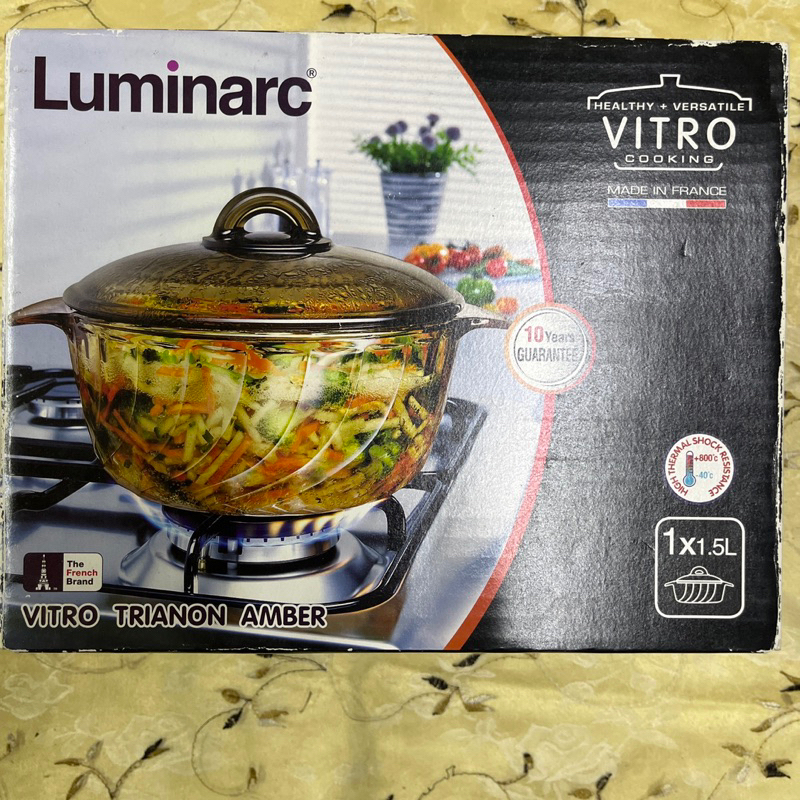 法國樂美雅Luminarc餐桌微晶鍋/1.5L耐熱玻璃鍋