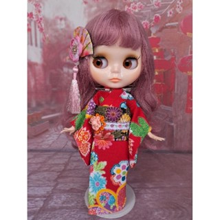 小禎ㄟ雜貨 莉卡娃娃服飾配件組 館主手製和服 莉卡 小布和服 浴衣 娃娃和服 花團錦簇 ( 薇琪 小布 可穿)