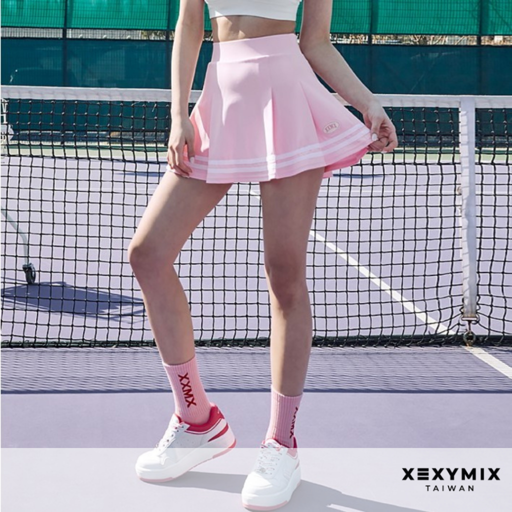 XEXYMIX 共4色 XXMX 線條點綴細褶網球短裙 網球 短裙 網球衣 網球服 XP9223H 9223H 9223