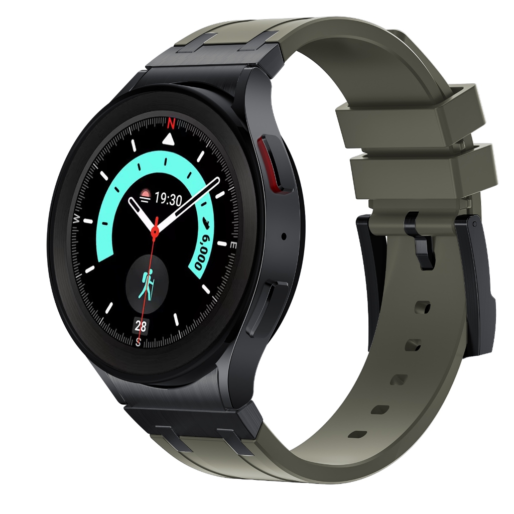 高端版 AP款 氟橡膠錶帶 三星 Galaxy watch 4 5 6 classic 液態矽膠錶帶 快拆錶帶 男士錶帶