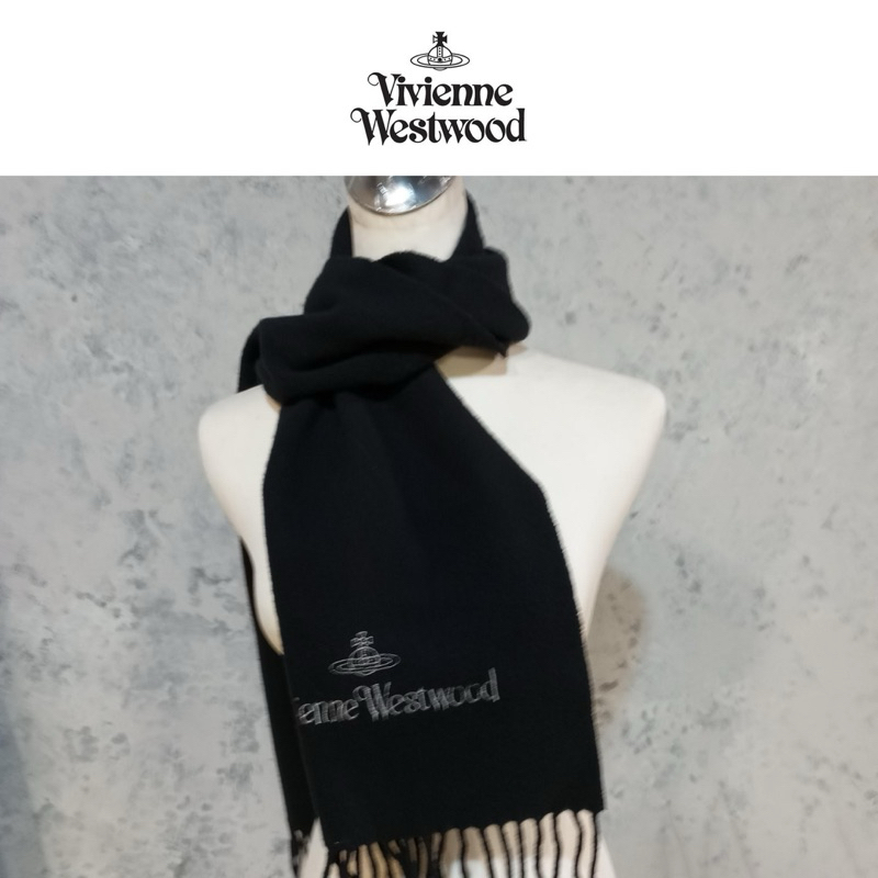二手真品 Vivienne Westwood  圍巾 素面圍巾 保暖圍巾 禦寒圍巾 衣883
