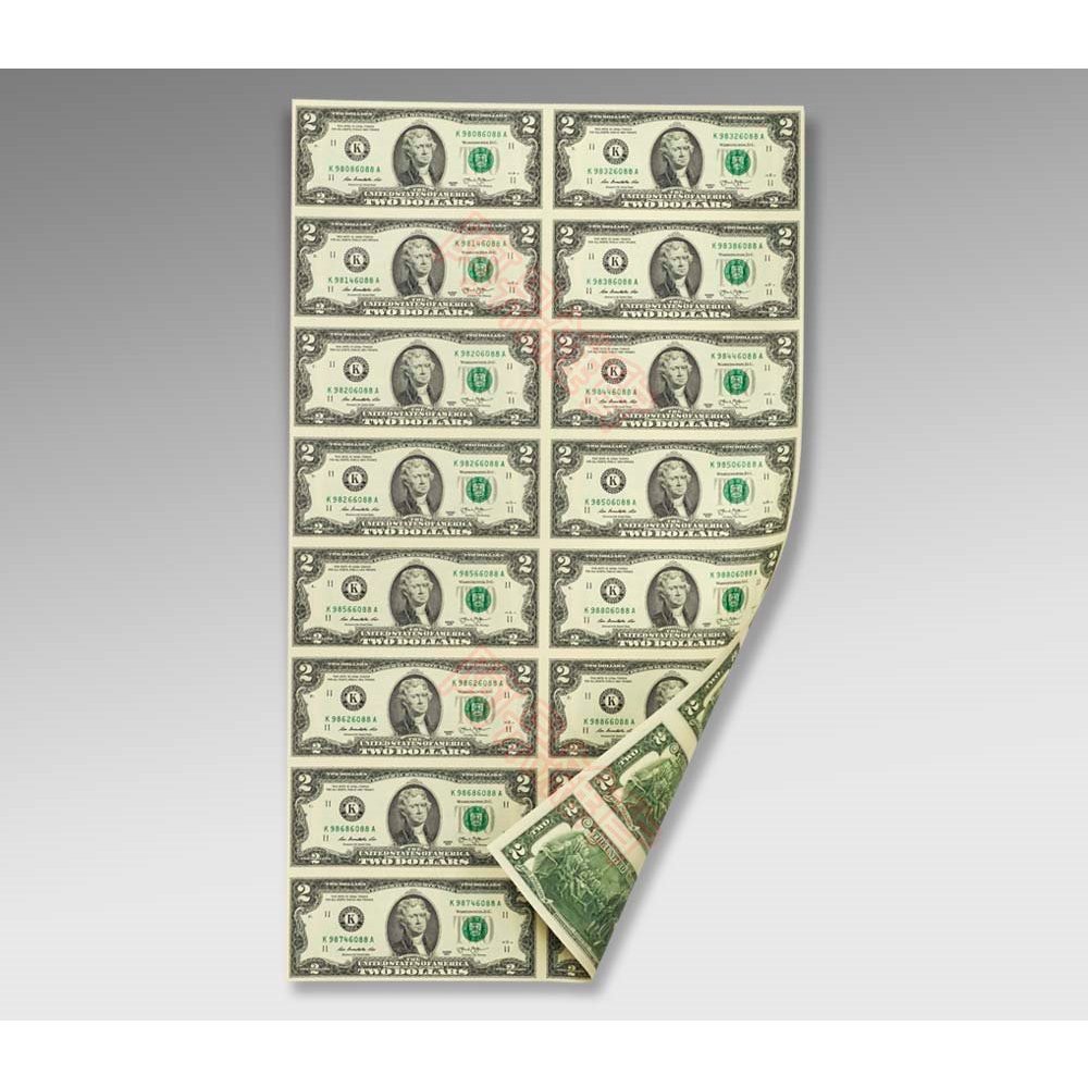 限量發行 捲筒裝 16連體真鈔 2元 美金 湯瑪斯·傑弗遜 年份隨機 獨立宣言 鈔票 美國 美元 非現行流通貨幣