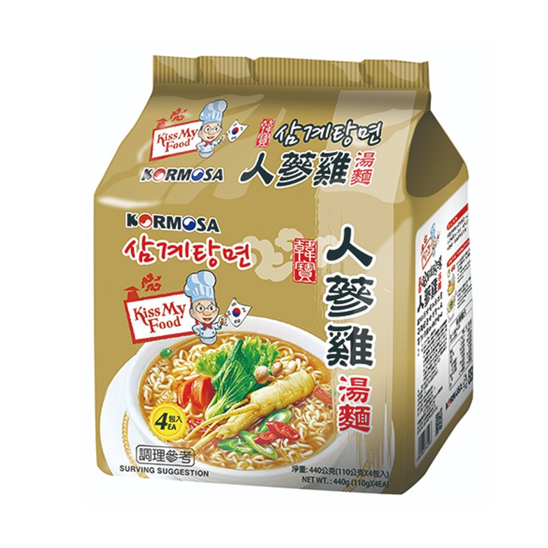 韓國 Kormosa 韓素香 人蔘雞湯麵 110g*4入/袋 韓國泡麵 韓式 人蔘雞 湯麵 泡麵 韓寶