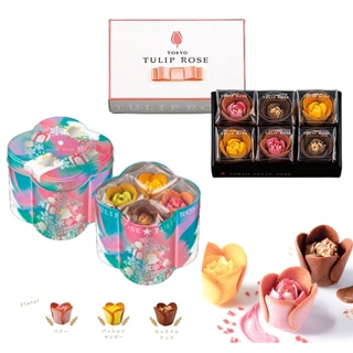 預購- 日本 Tulip rose 鬱金香餅乾 6顆 8顆 4顆 鐵盒 禮盒 玫瑰 花朵餅乾 情人節 日本伴手禮