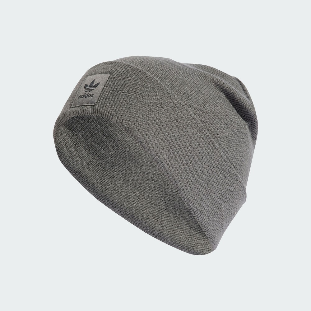 Adidas愛迪達三葉草灰色毛帽 反折保暖帽子 IS4630