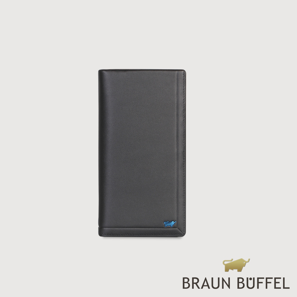 【BRAUN BUFFEL 德國小金牛】台灣總代理 戴普 14卡長夾-黑色/BF521-621-BK