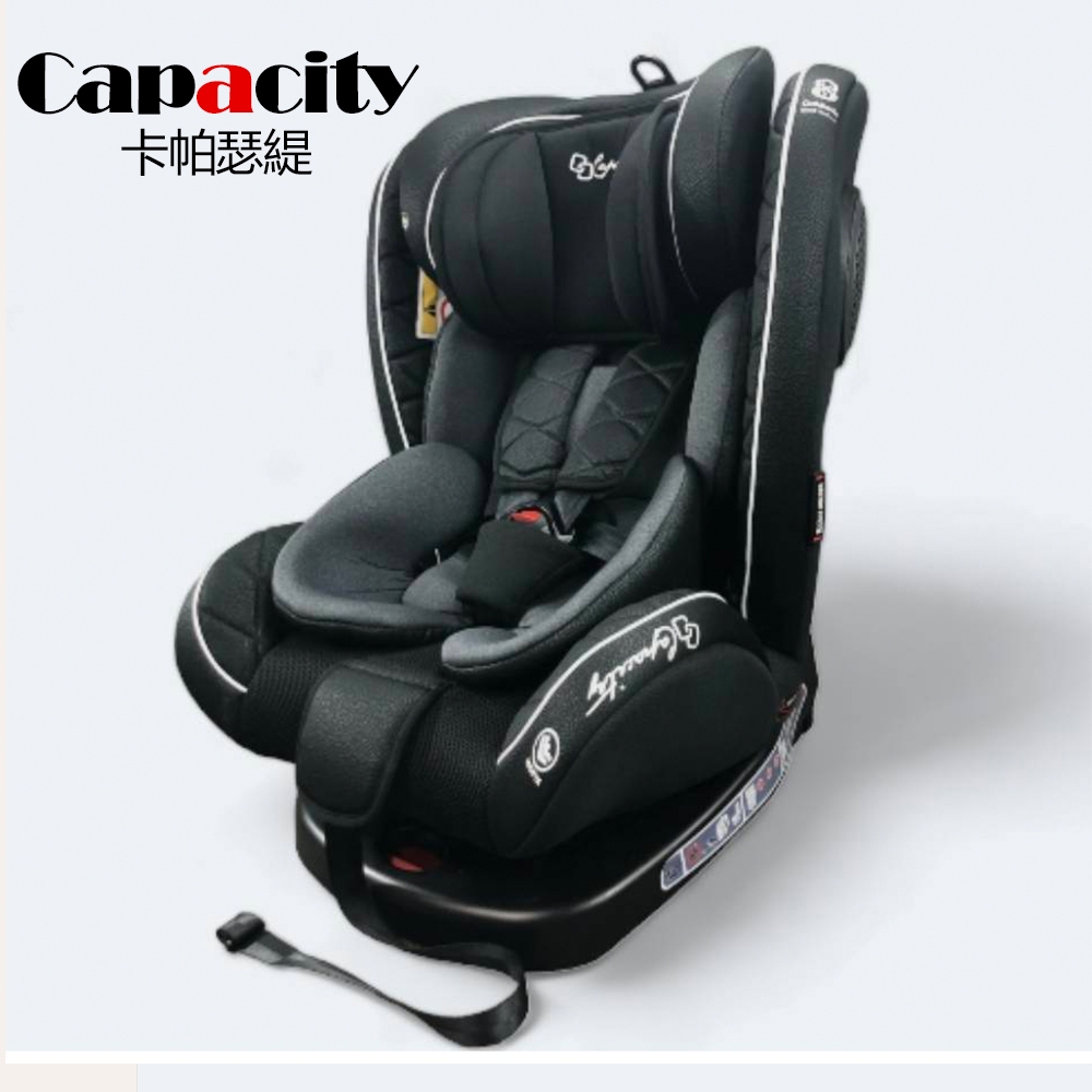 【YIP baby】Capacity 卡帕瑟緹-0-12歲ISOFIX 360度旋轉汽車安全座椅/汽座-黑