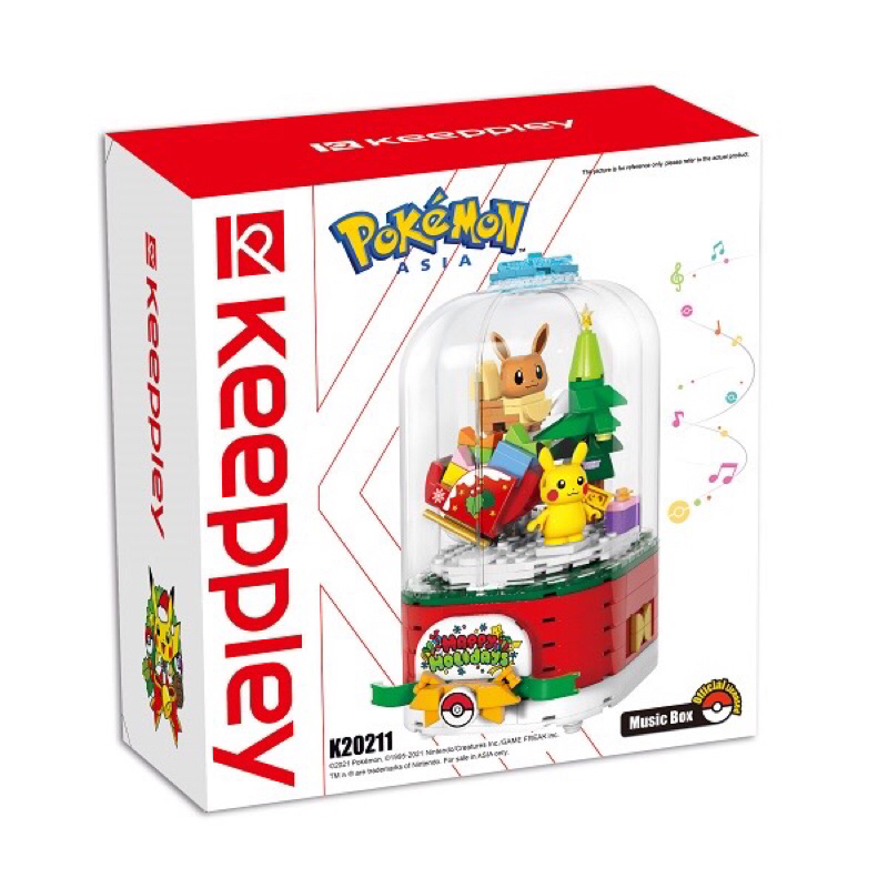 Pokémon 正版 寶可夢歡樂聖誕音樂盒 keeppley 皮卡丘 伊布音樂盒積木 寶可夢積木 聖誕禮物 交換禮物