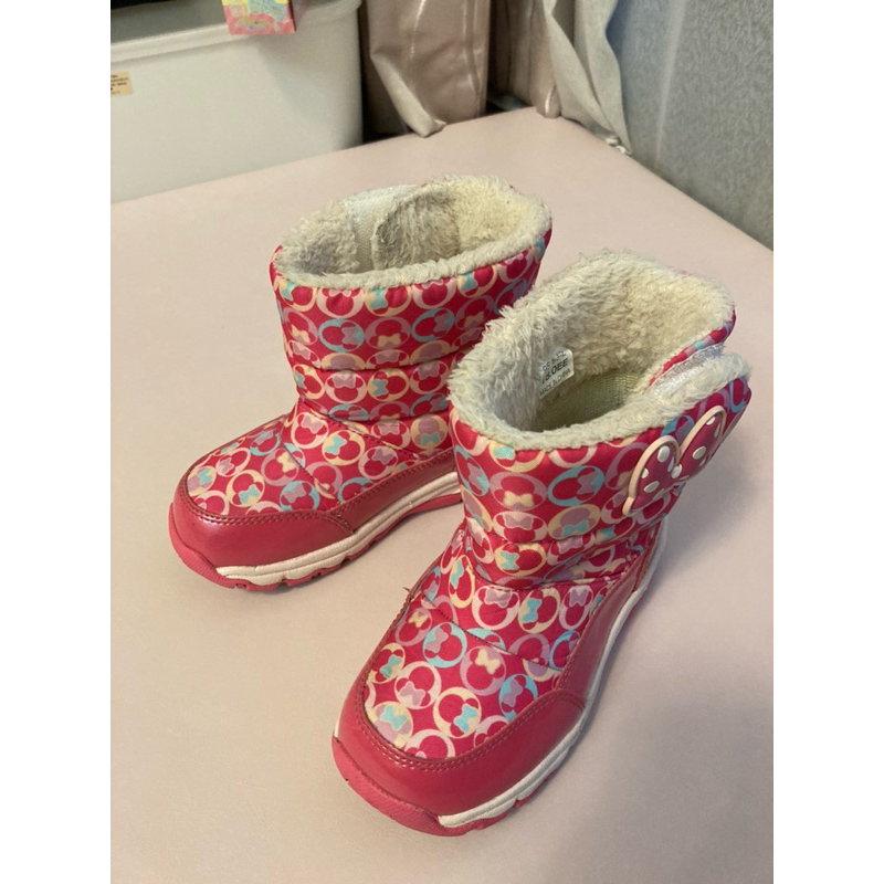 Moonstar Disney兒童雪靴/防寒靴/防水設計 粉色pink 米妮