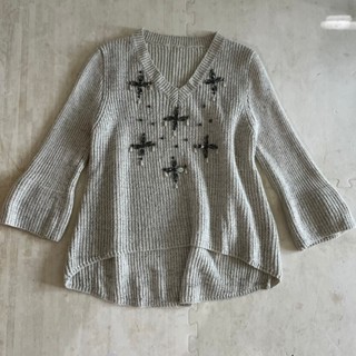 *舊愛二手* 毛線衣 毛衣 V領 長袖 上衣 百搭 休閒 上班