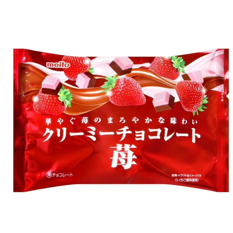 日本名糖meito濃郁奶油草莓巧克力120g 18包 箱購