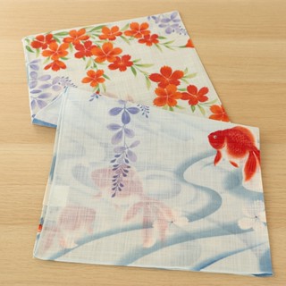 現貨新品 日本製 京都手帕 大正浪漫系列 夏季 金魚 日本和風手帕 櫻花方巾 棉100% 手帕 大方巾 男女手帕