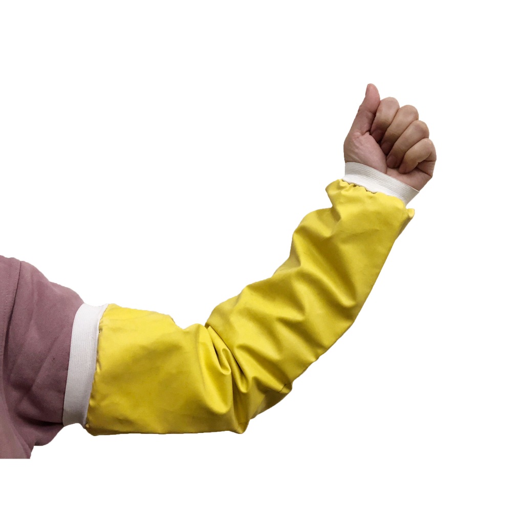 Neoprene黃色袖套 化學品噴濺 防護  保護手部  實驗室 廠房 台製 #工安防護具專家