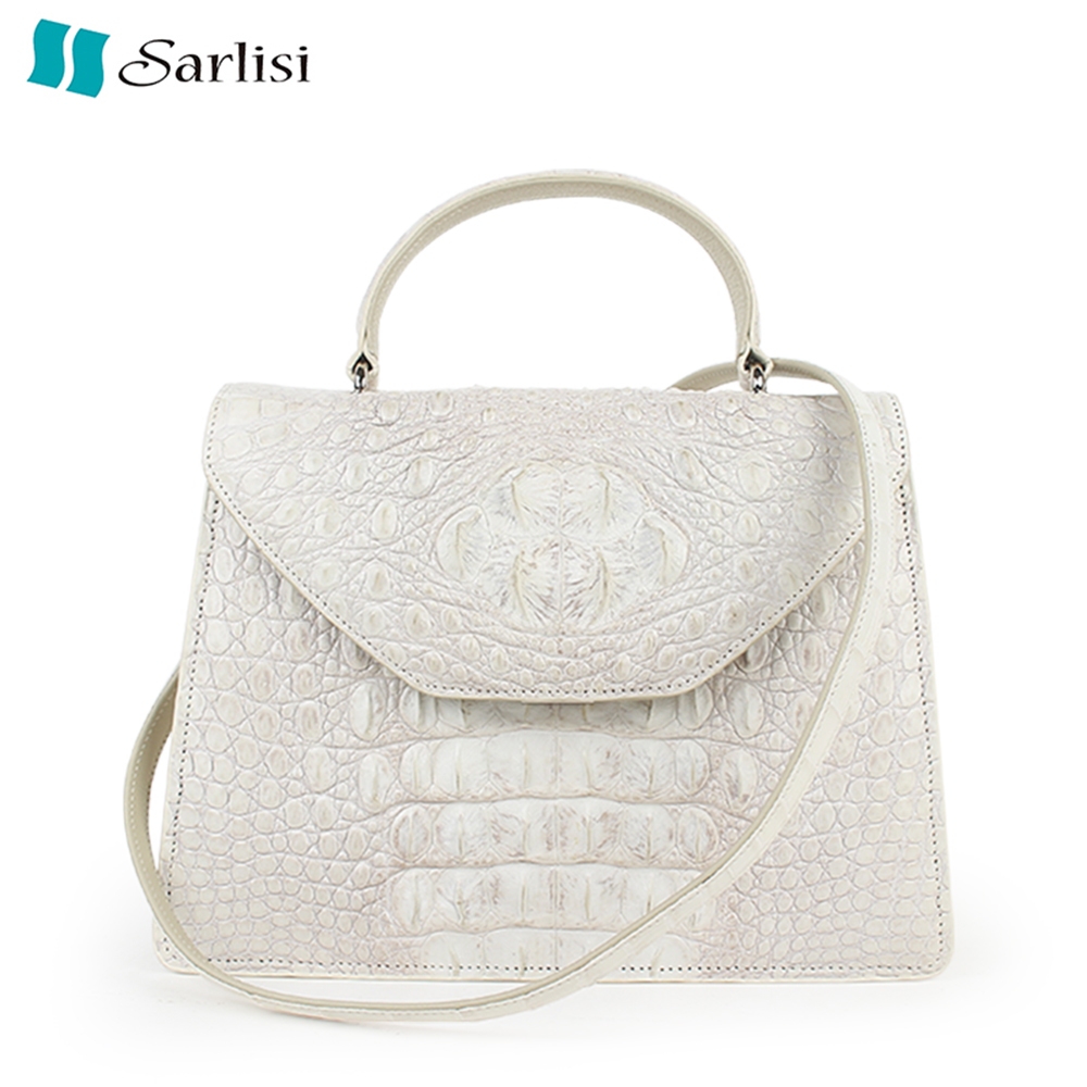 【臺灣出貨】【Sarlisi 】夏麗絲泰國進口新款鱷魚真皮女包鱷魚皮手提包斜背包女士大容量包包