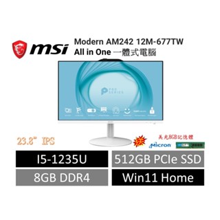 微星 MSI AIO All in One 一體式電腦 Modern AM242 12M-678TW