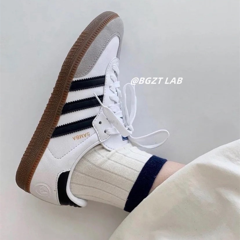 限時下殺 adidas originals SAMBA 黑白 白黑 德訓鞋 經典 男女同款  FW2427