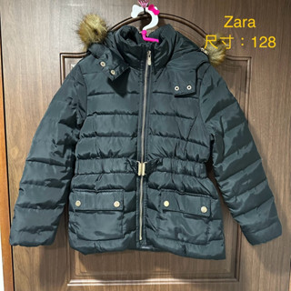 Zara 鴨絨連帽外套（尺寸：128）童裝外套