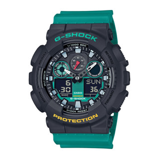 CASIO卡西歐 G-SHOCK 復古潮流 懷舊風格 綠色錄音帶 雙顯系列 GA-100MT-1A3_51.2mm