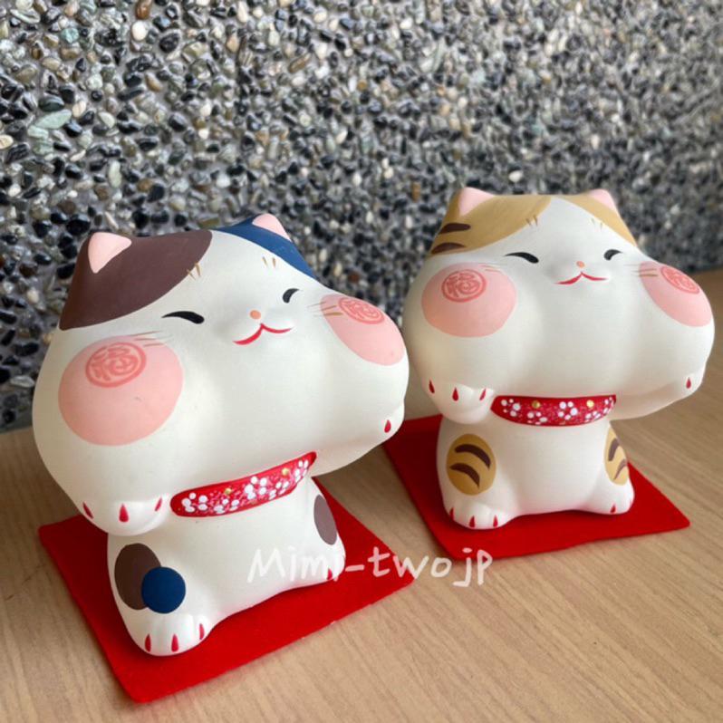 『米米兔日本雜貨店』現貨 日本正版 龍虎作 招財貓 胖胖臉福氣公仔 新年擺飾 新年禮物