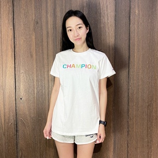 美國百分百【全新真品】Champion T恤 棉質 女款 冠軍 上衣 T-shirt logo 短T 白色 CG21