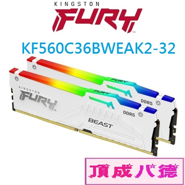 金士頓 Kingston FURY Beast 獸獵者 DDR5 6000 32GB(16GBx2) RGB桌上型