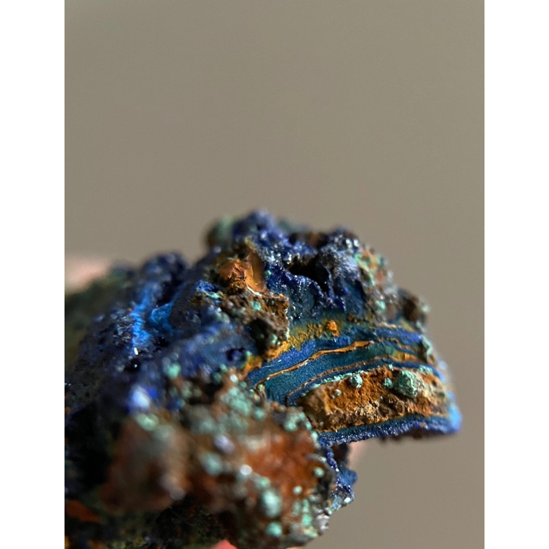 藍銅礦共生孔雀石原礦礦石水晶