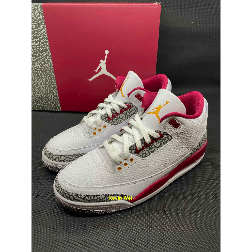 Air Jordan 3 Retro Cardinal 白紅 CT8532-126 籃球鞋 US10.5