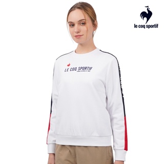 【LE COQ SPORTIF 法國公雞】潮流生活圓領T恤-男女款-白色-LWS23825