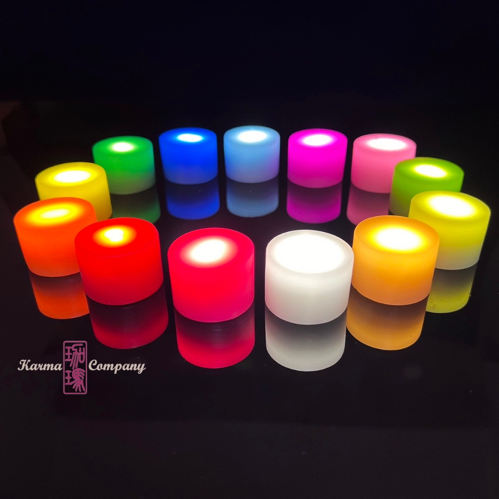 珈瑪-12小時LED蠟燭燈-13種顏色可選小型*1粒(USB充電)- LED純蠟蠟燭防水電子蠟燭燈 供佛燈充電式蠟燭現貨